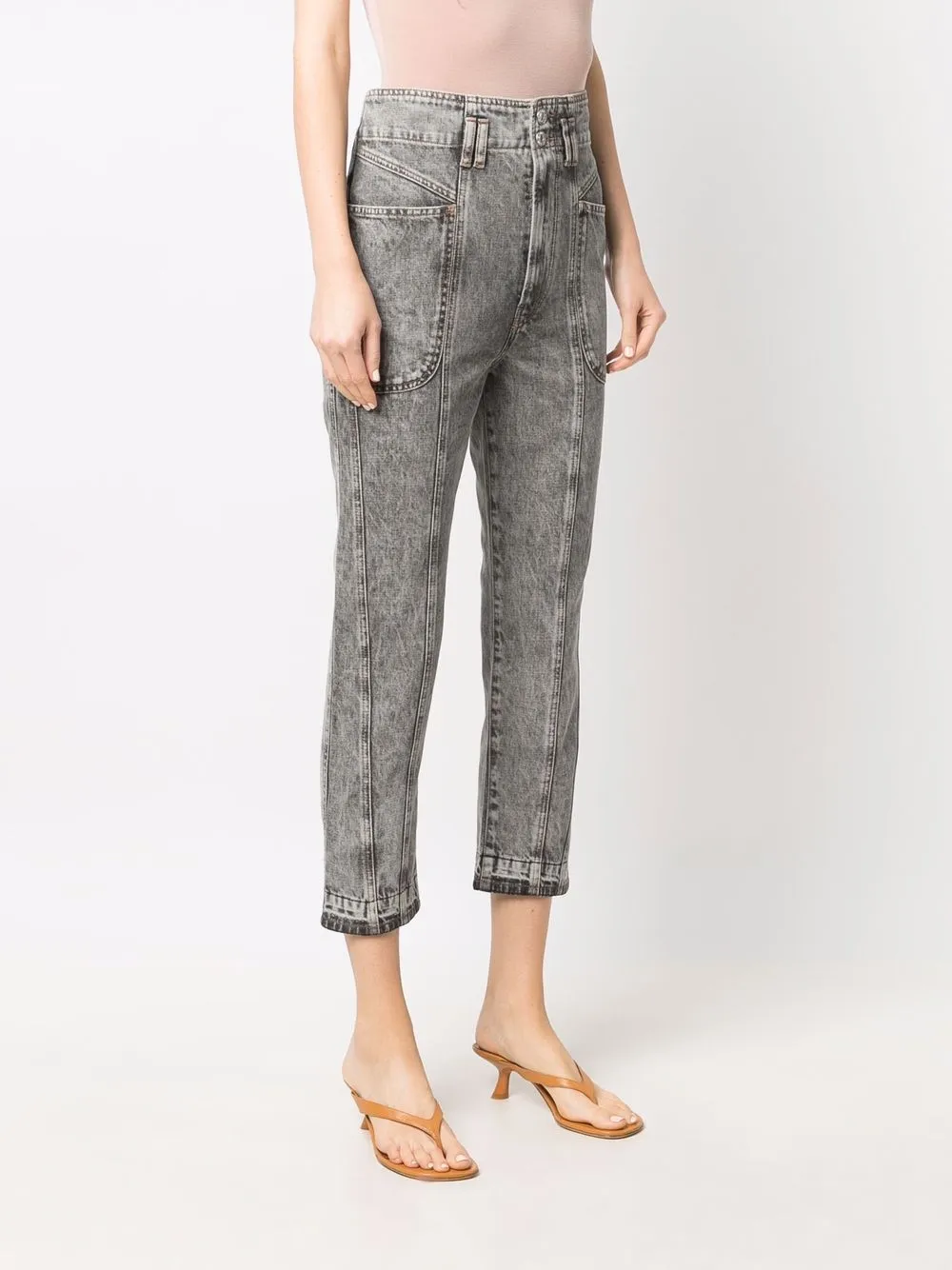 фото Isabel marant étoile укороченные джинсы с завышенной талией