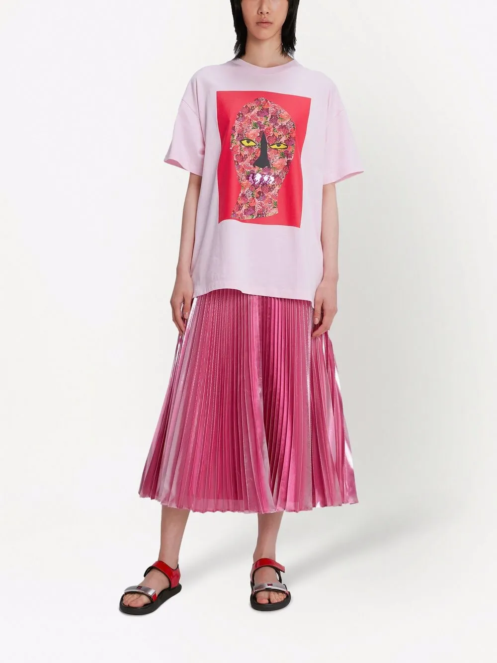 Christopher Kane Geplooide rok - Roze