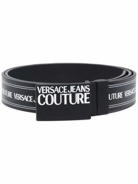 Versace Jeans Couture logo print leather belt
