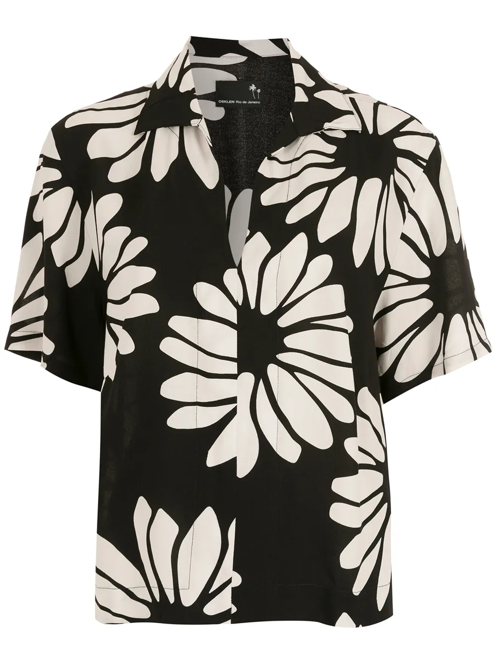 

Osklen camisa con estampado floral - Negro