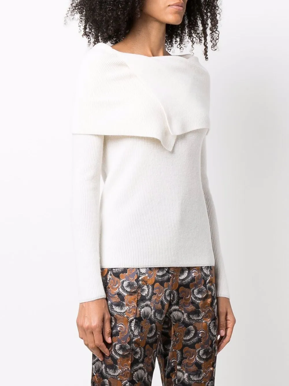 Max Mara Filovia Ribbed-knit Top In White