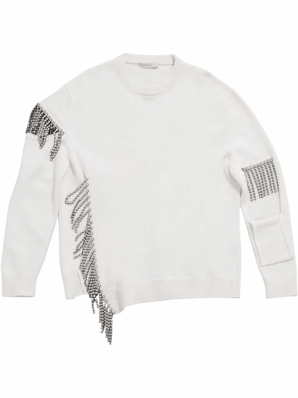 

Christopher Kane Crystal Cupchain wool jumper - White