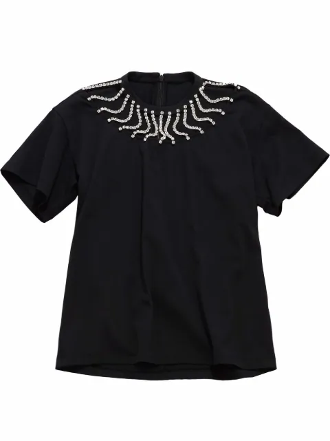 Christopher Kane crystal-embellished cotton T-shirt 