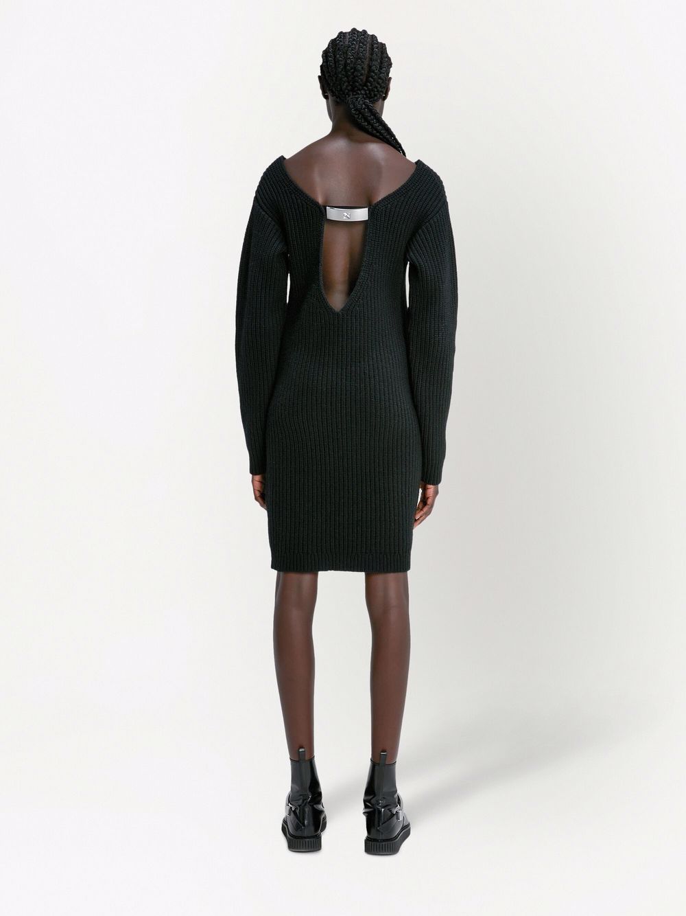 фото Christopher kane crystal buckle chunky knit dress