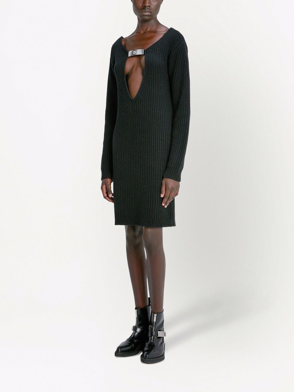 фото Christopher kane crystal buckle chunky knit dress