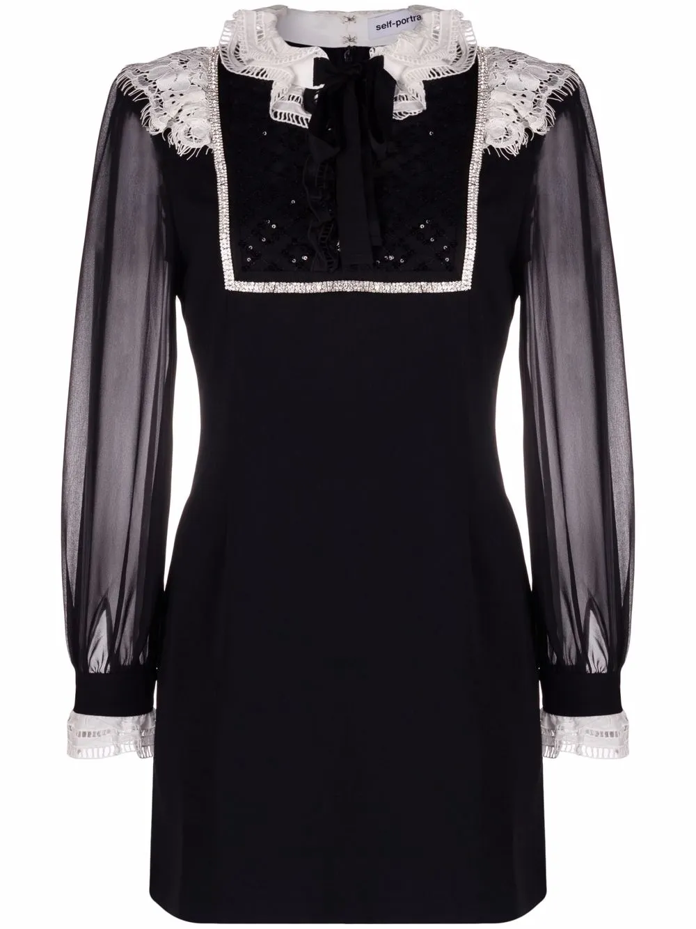

Self-Portrait Diamante mini dress - Black