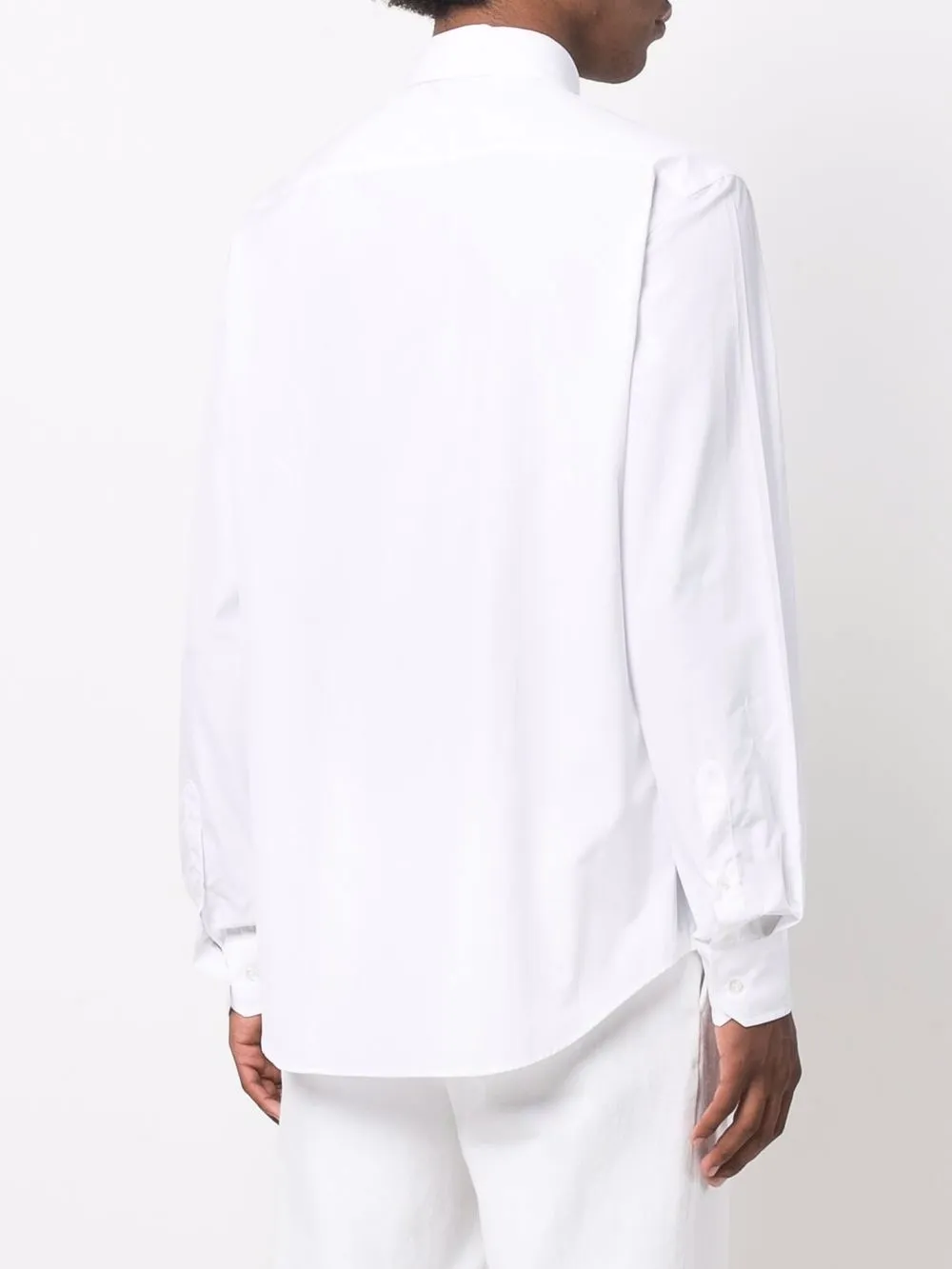 Giorgio Armani Long-sleeved Button-up Shirt In White