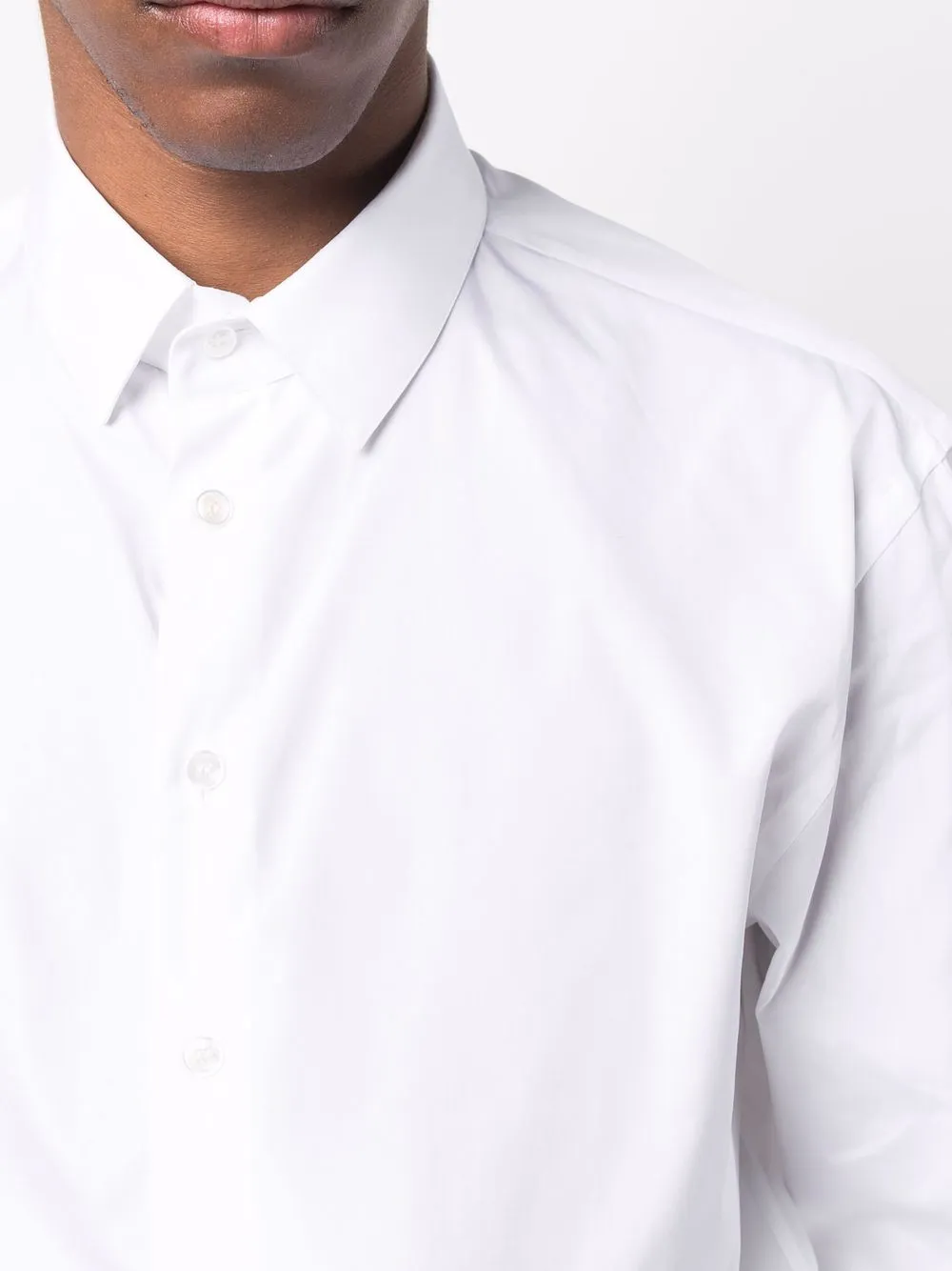 Giorgio Armani Long-sleeved Button-up Shirt In White