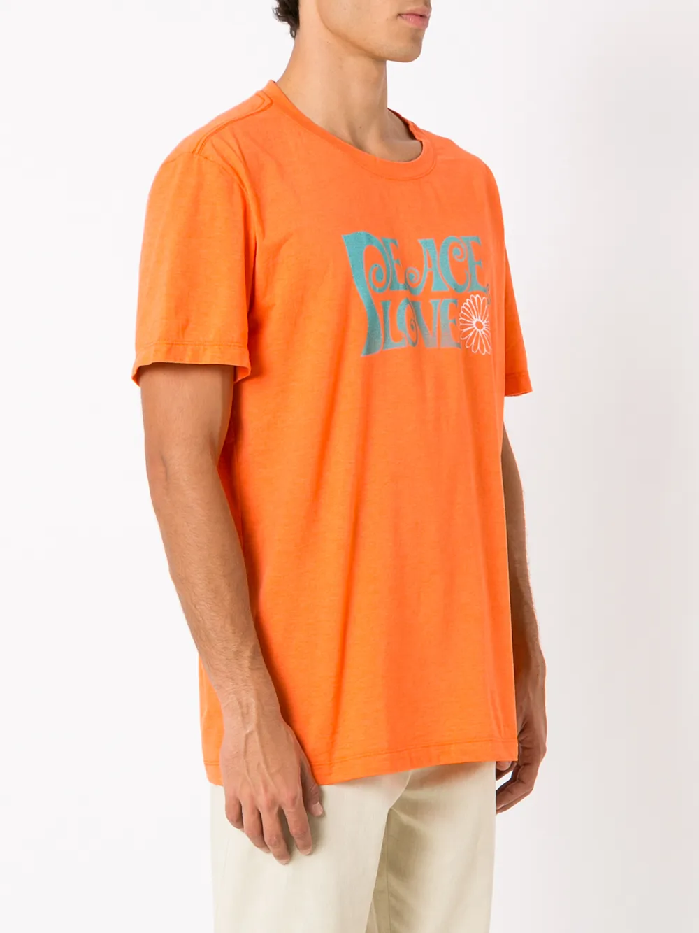 Osklen Peace Love Print T-shirt In Orange