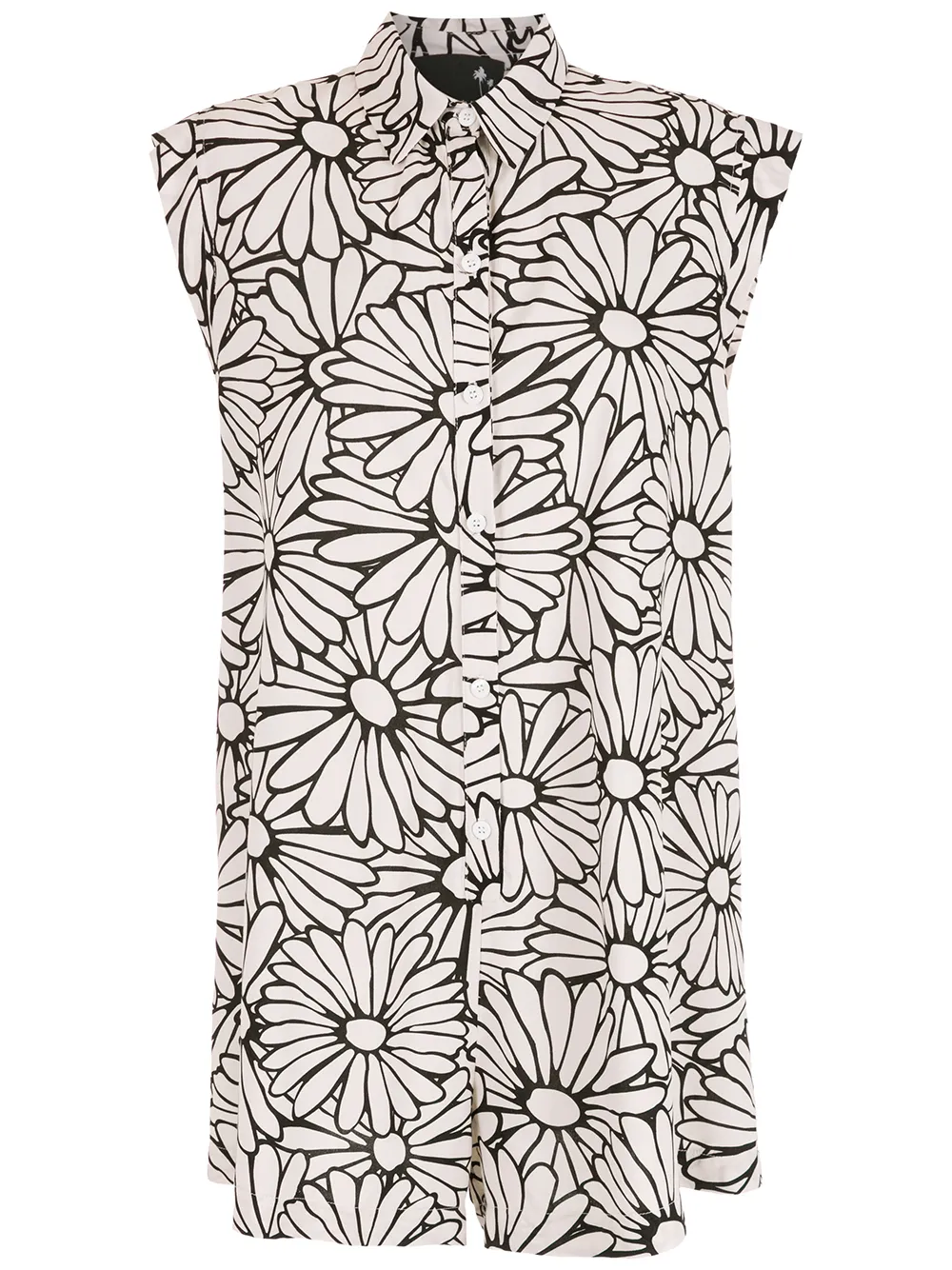 

Osklen floral-print sleeveless playsuit - White