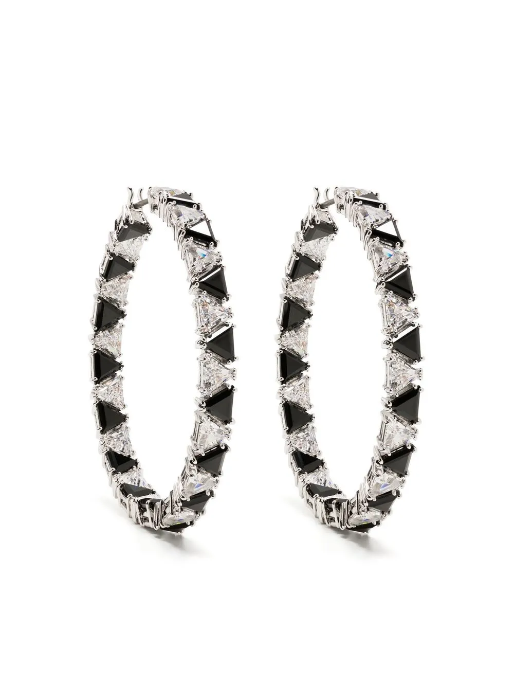 

Swarovski millenia hoop swarovski triangle earrings - Silver