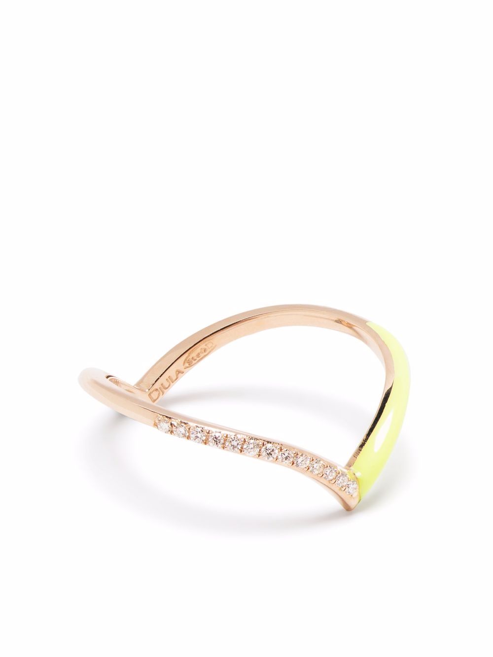 

Djula anillo Marbella en oro rosa de 14kt con diamantes y esmalte - Rosado