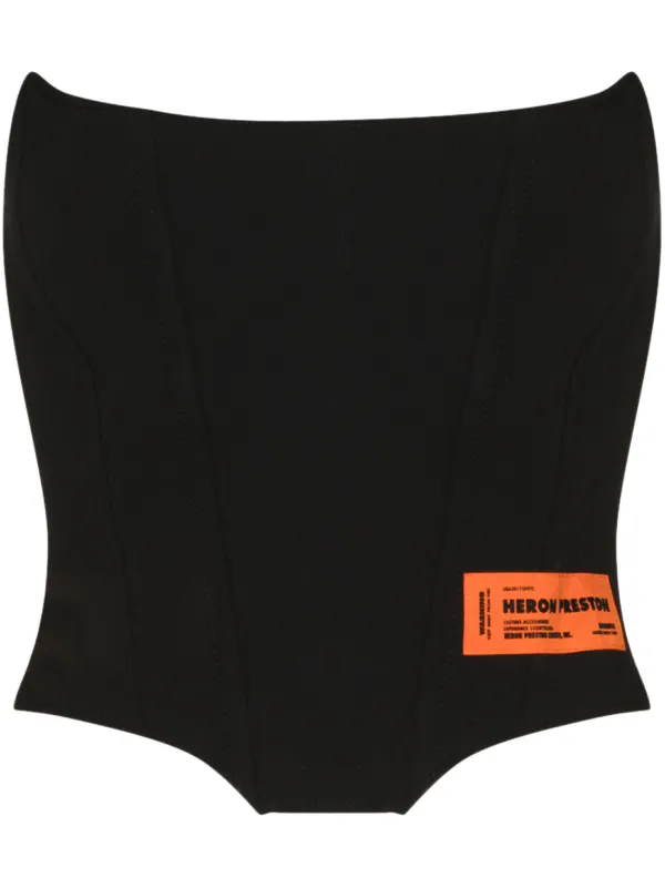 Heron Preston logo-patch Corset Top 