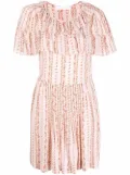 See by Chloé floral-print cape-like mini dress - Pink