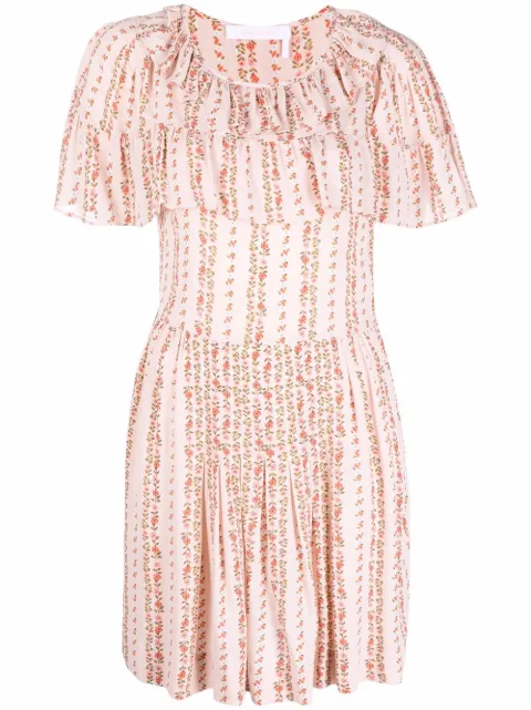 See by Chloé floral-print cape-like mini dress