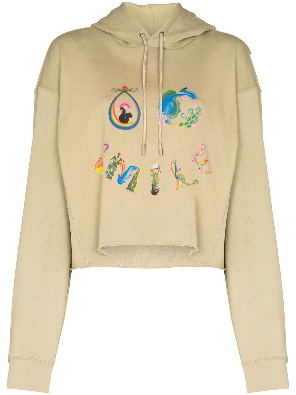 Image 1 of Opening Ceremony smile-print cropped hoodie