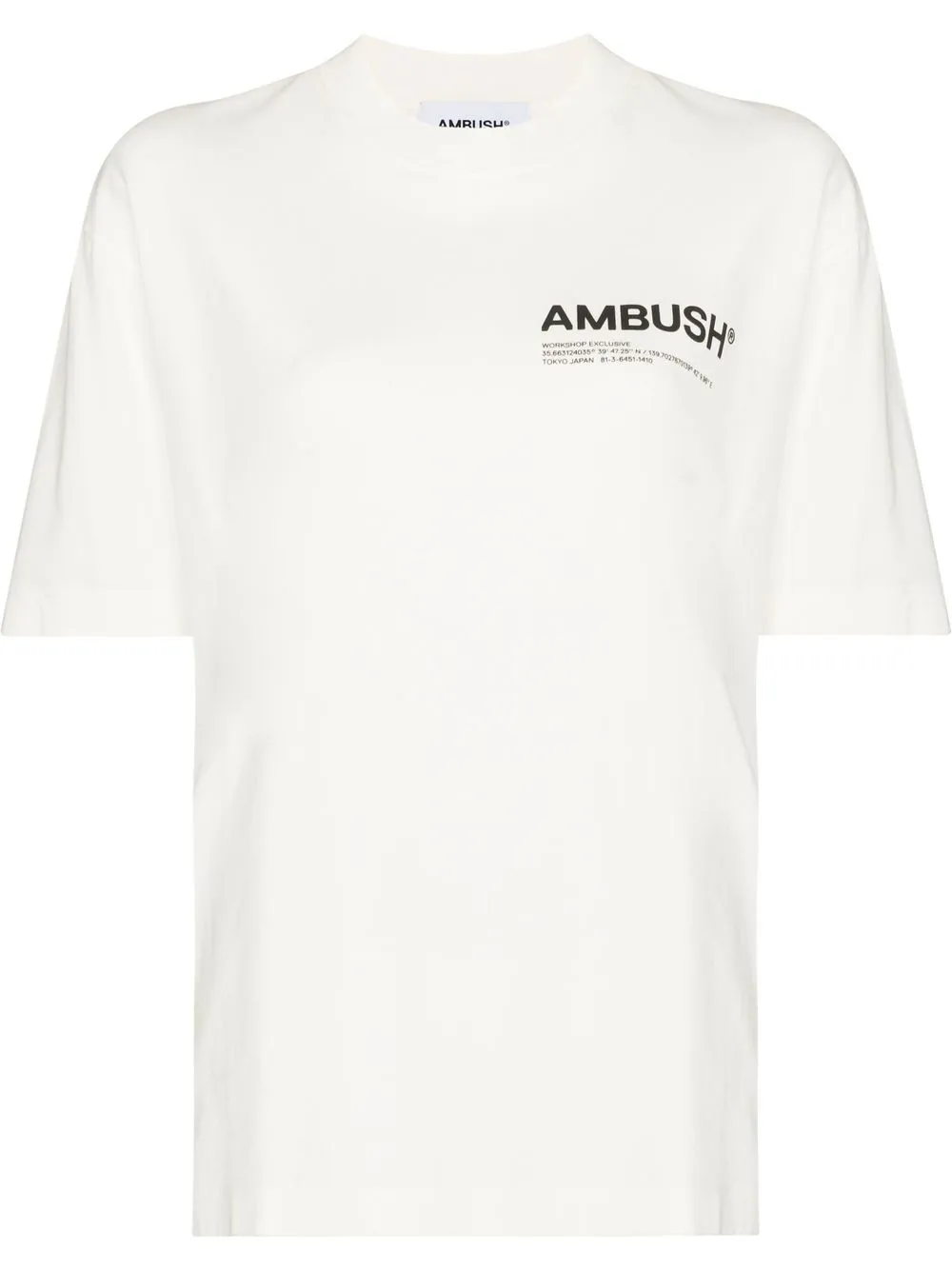 

AMBUSH playera oversize con logo estampado - Blanco