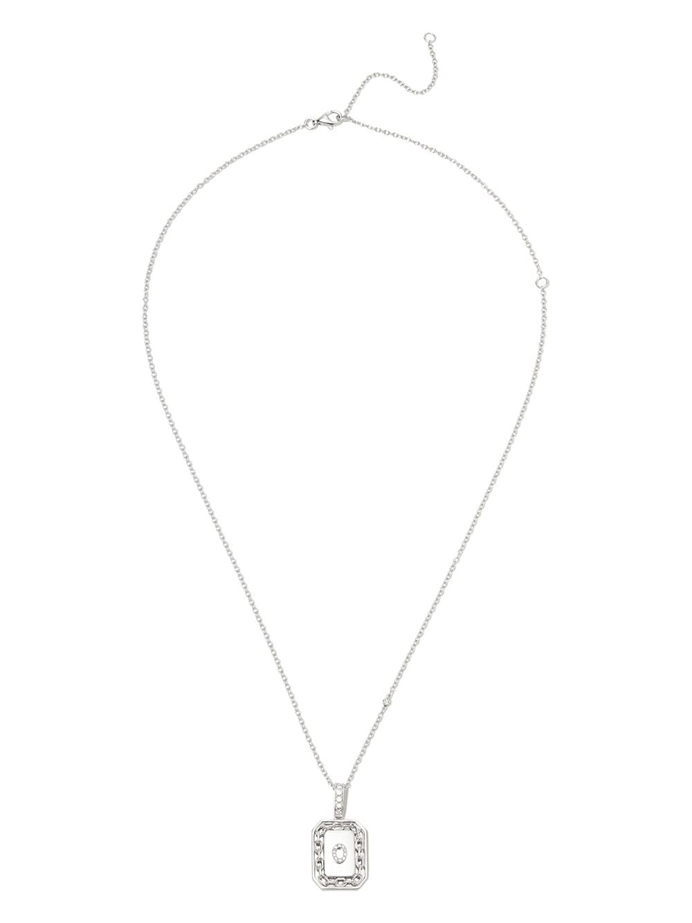 Shop Shay 18kt White Gold O-initial Bead-chain Necklace In Silber