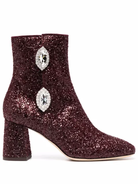 burgundy glitter boots