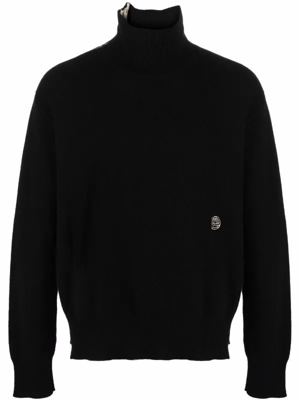 zip-detail roll-neck jumper for men 