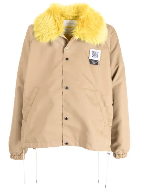 Fumito Ganryu Hemdjacke mit Faux-Fur-Kragen