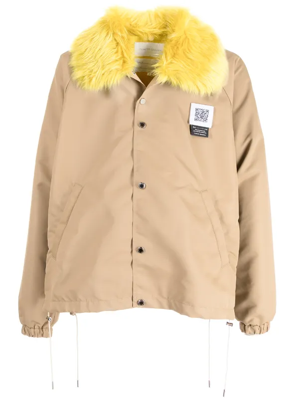 Fumito Ganryu faux-fur Collar Shirt Jacket - Farfetch