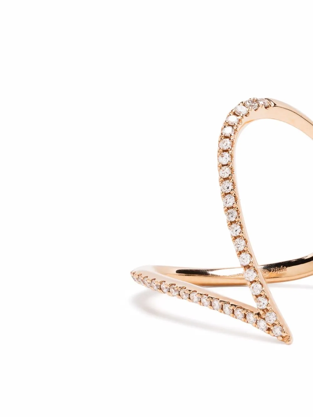 Djula Anello V in oro rosa 18 carati con diamanti | Anelli di alta gioielleria | Image 3