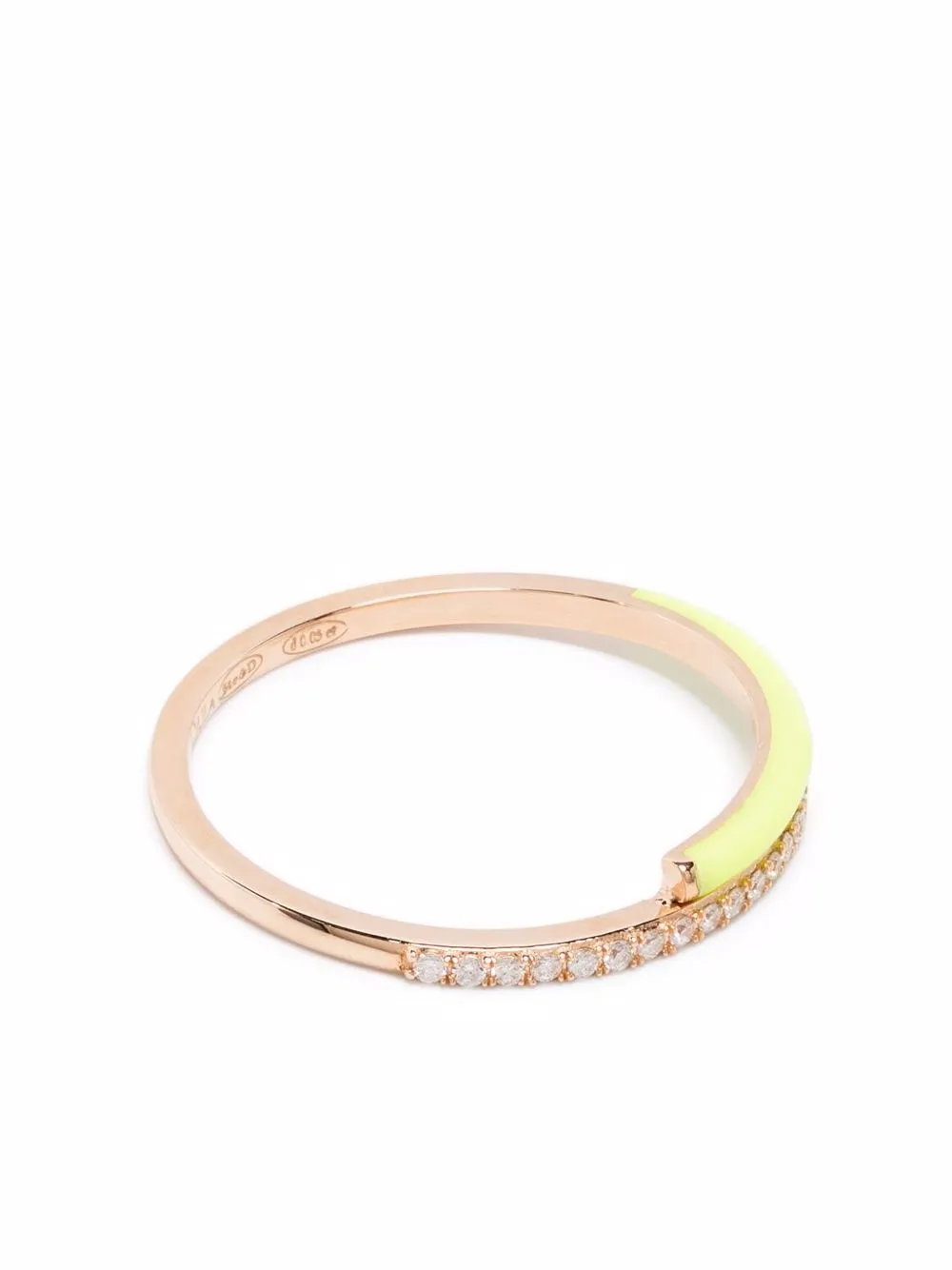 

Djula anillo Marbella en oro rosa de 14kt con diamantes y capa de esmalte - Rosado