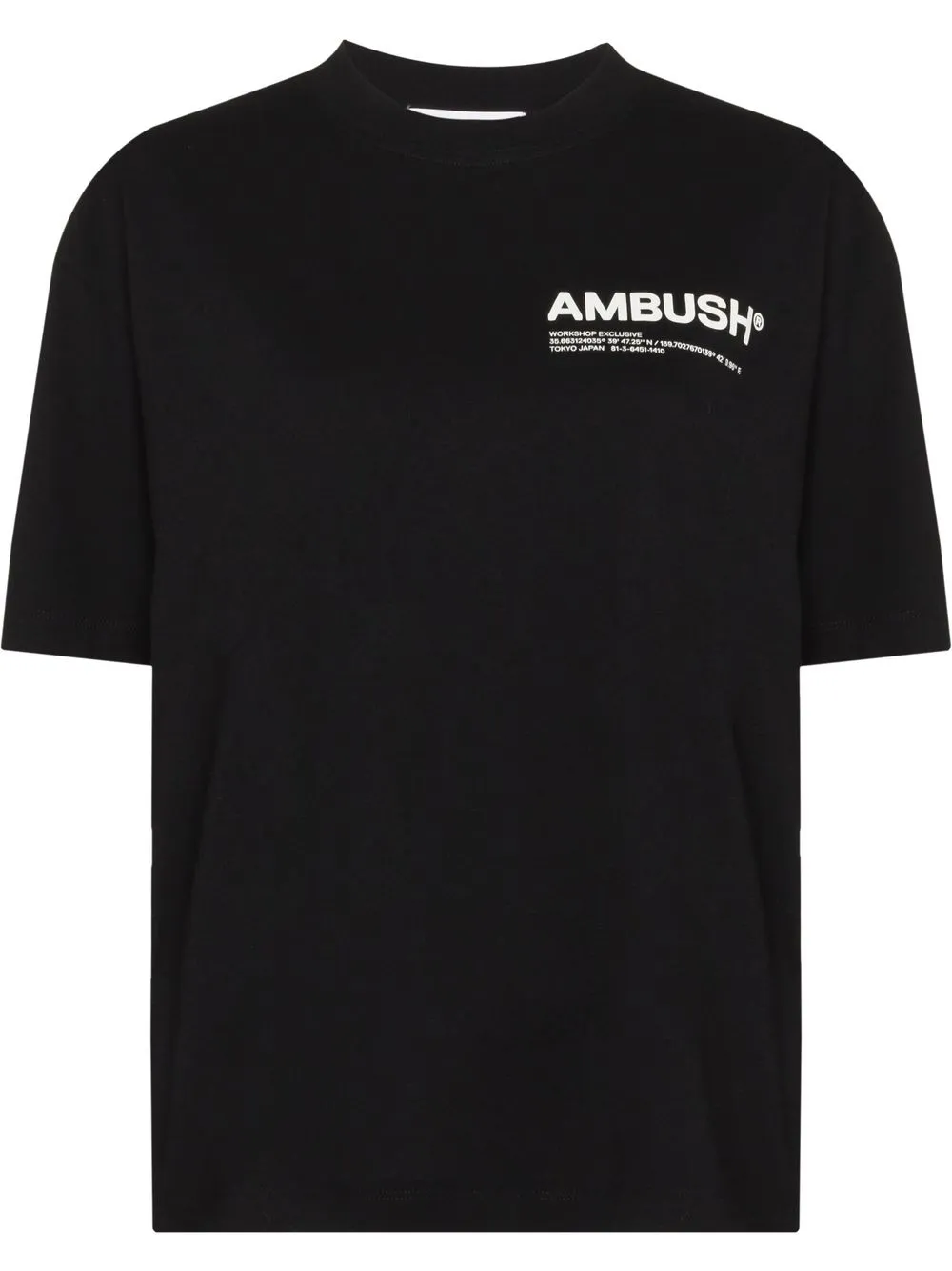 

AMBUSH playera Workshop con logo estampado - Negro