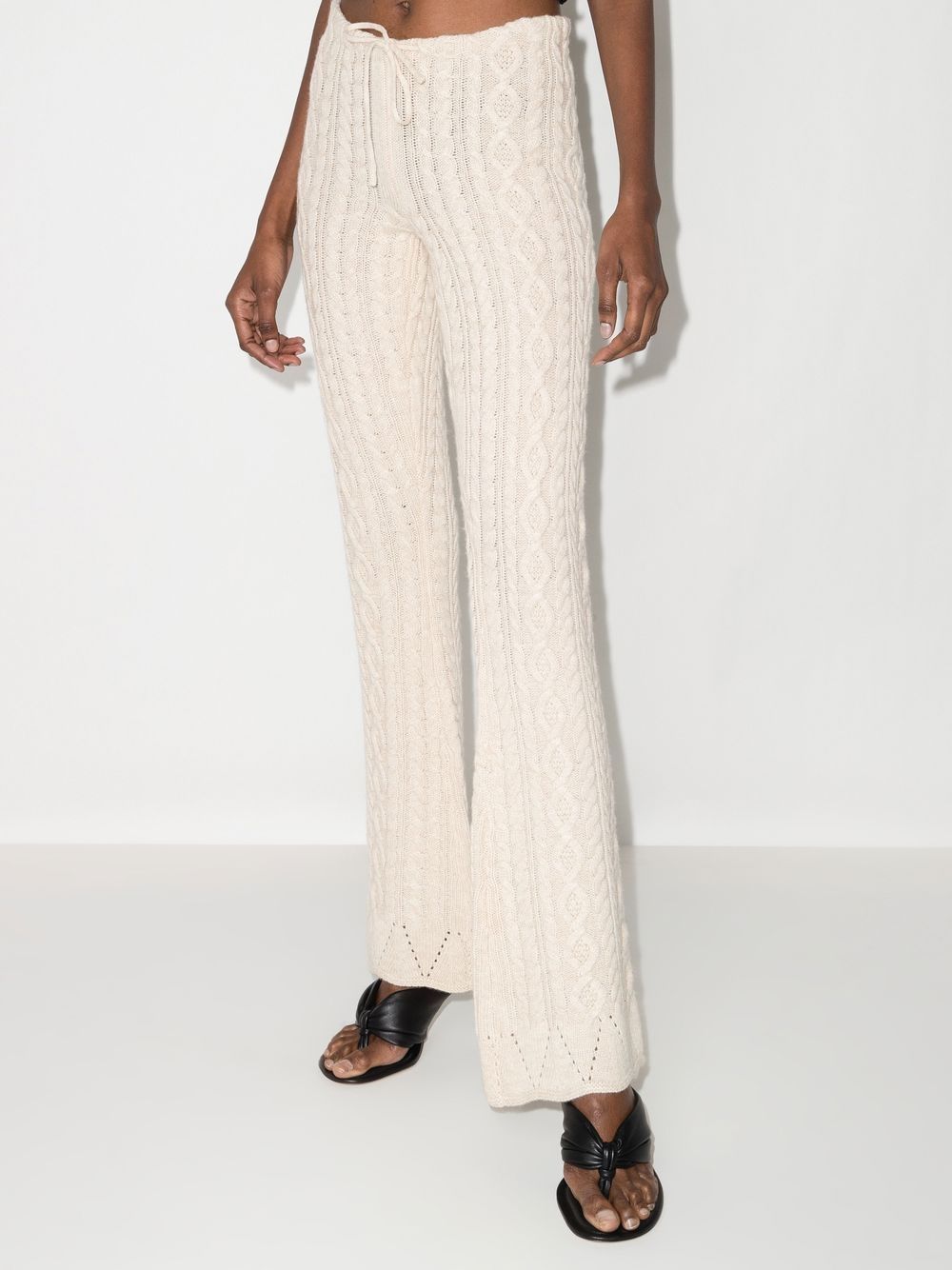 Danielle Guizio Cable Knit Flared Trousers - Farfetch