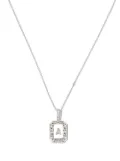 SHAY 18kt white gold A-initial bead-chain necklace - Silver