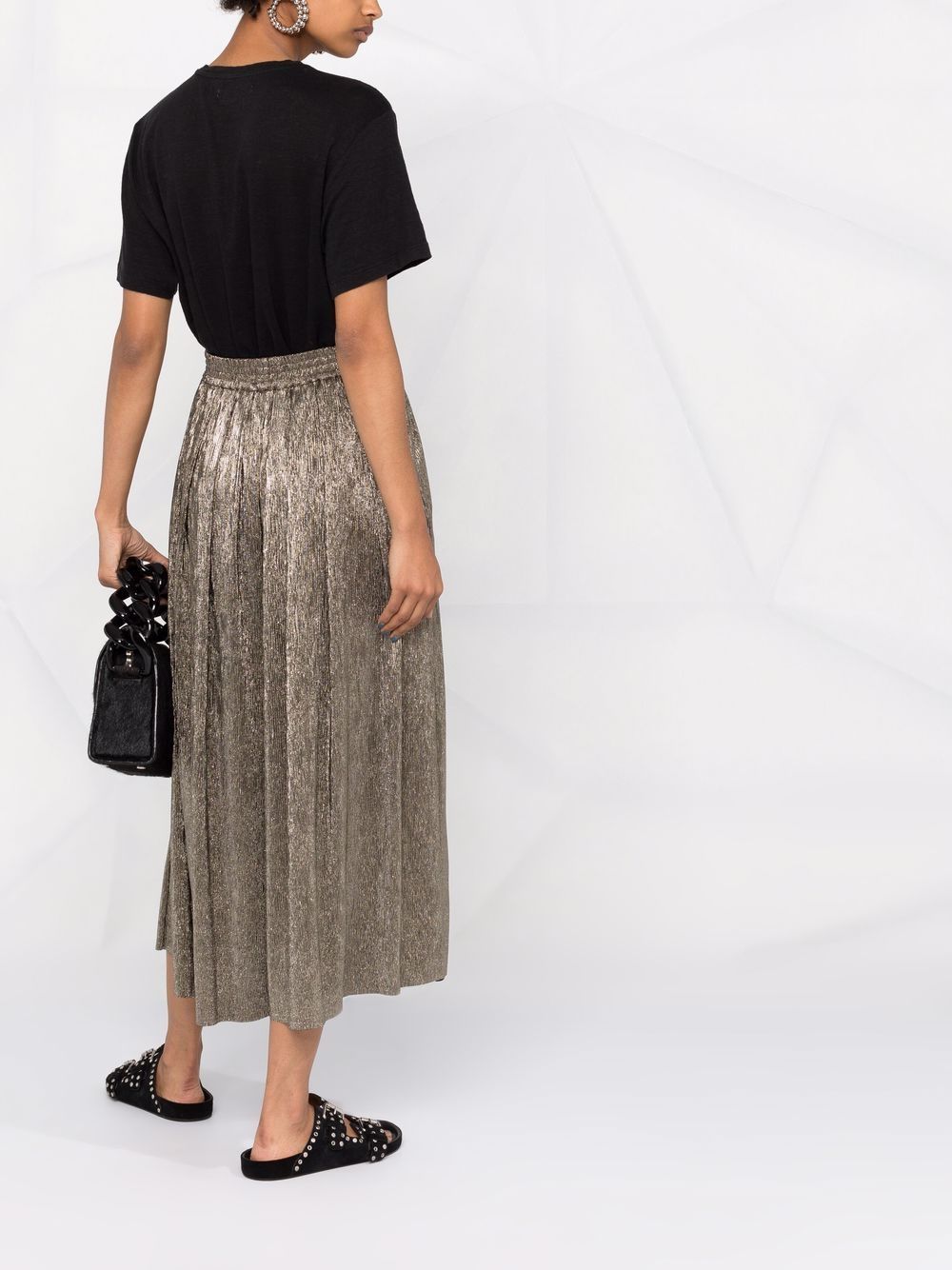 Shop Isabel Marant Étoile Notilde Pleated Culottes In Gold