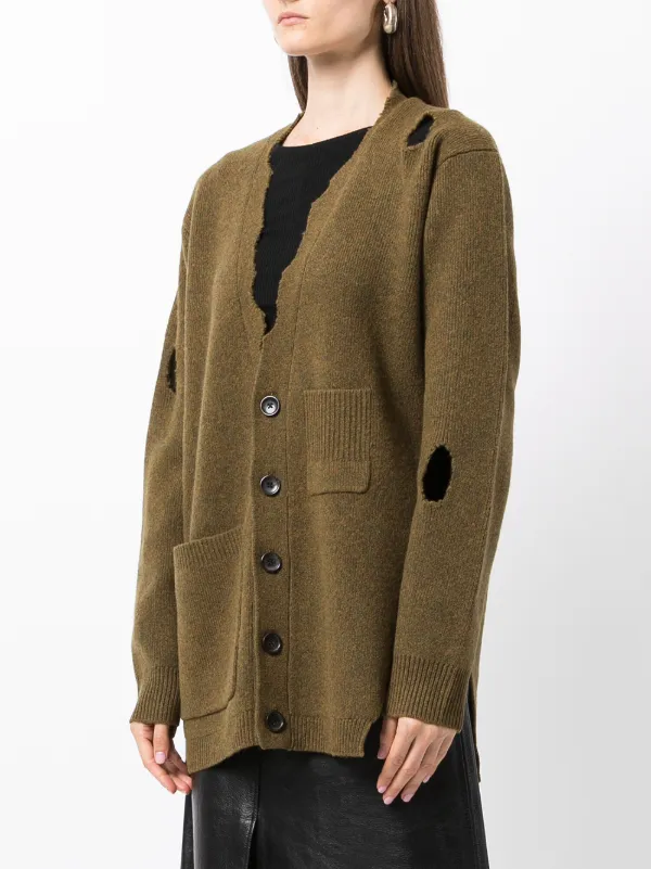 Tibi Distressed Lambs Wool Cardigan 