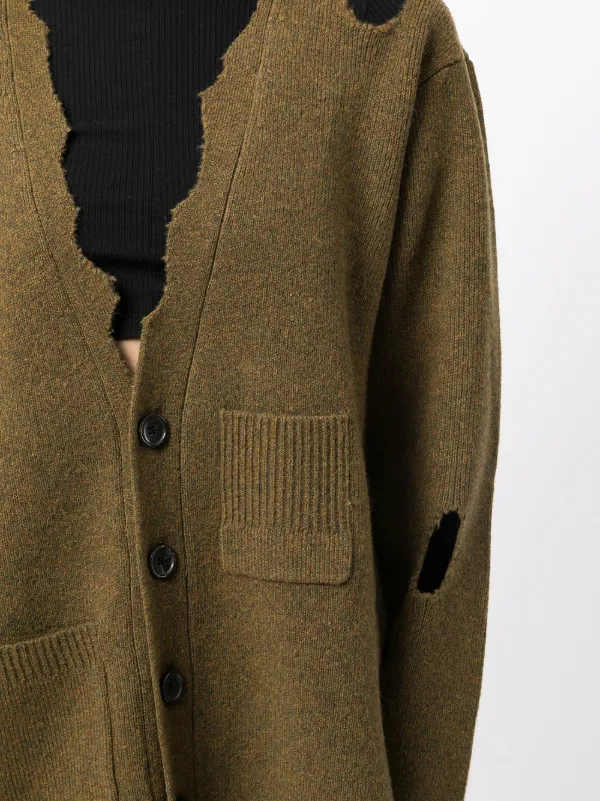 Tibi Distressed Lambs Wool Cardigan 