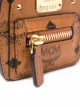 MCM backpack-shaped faux-leather keyring