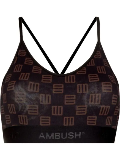 AMBUSH top tipo brasier con monograma estampado