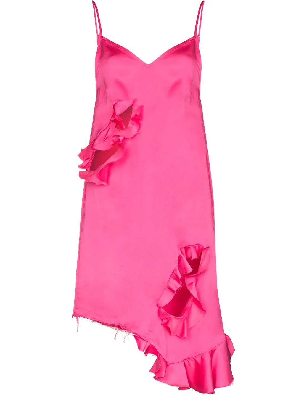 

Marques'Almeida slip dress asimétrico con abertura - Rosado