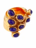 Saint Laurent Pre-Owned cabochon-embellished chunky ring - Gold