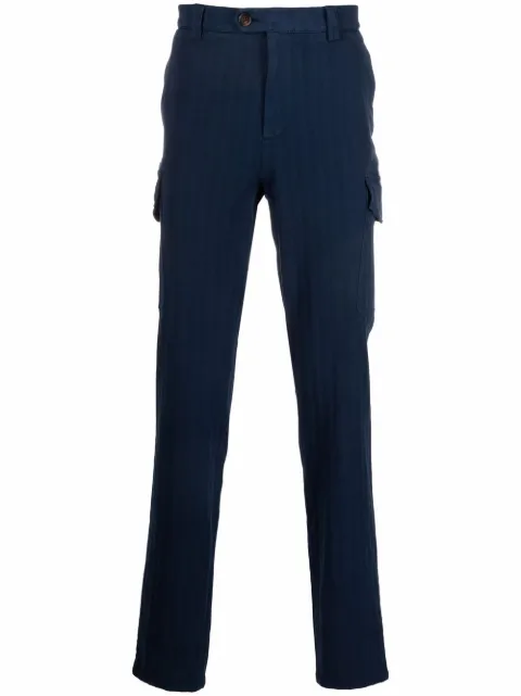 Brunello Cucinelli vertical-stripe slim-cut trousers