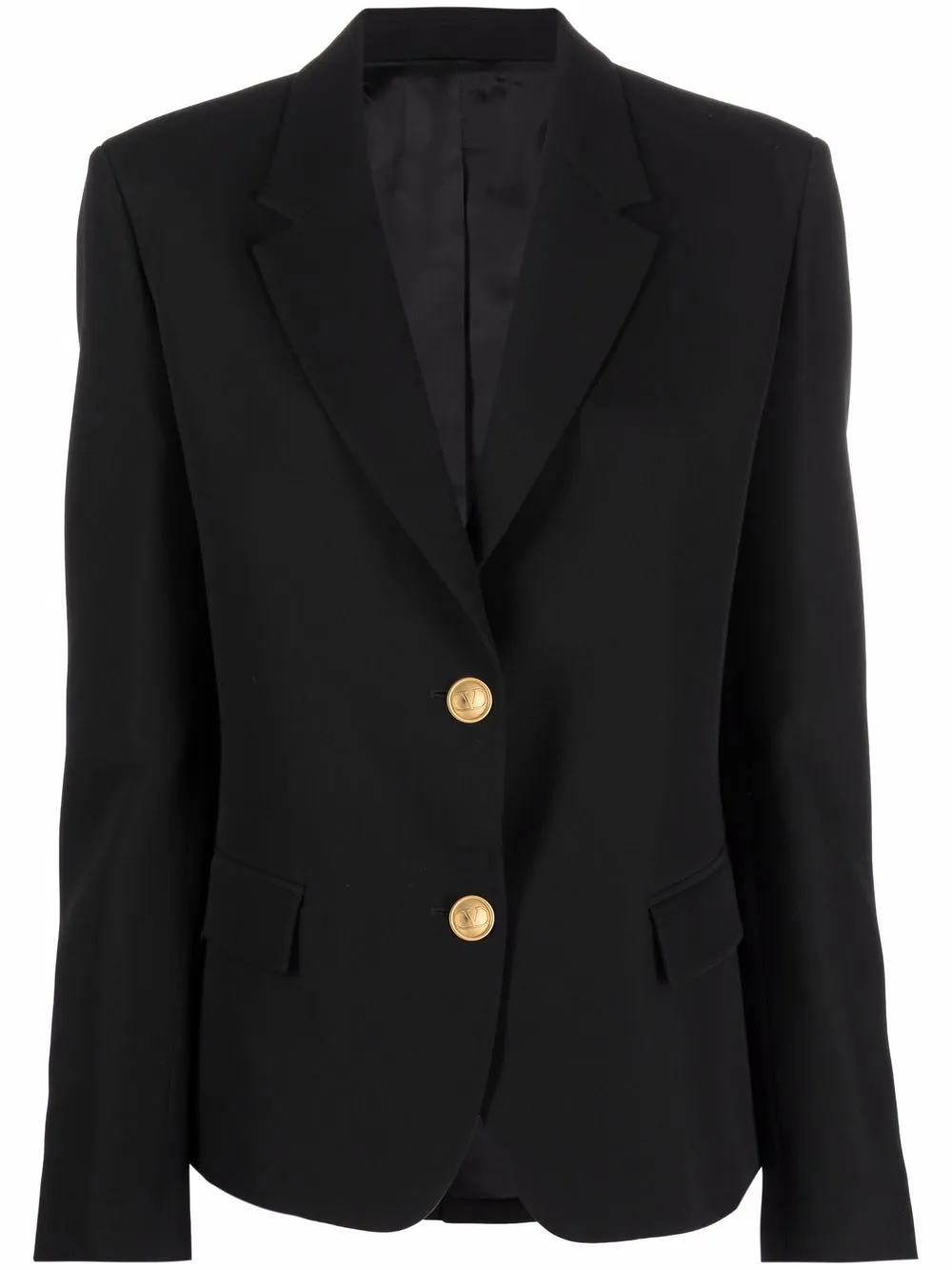 

Valentino blazer de crepé con botones - Negro