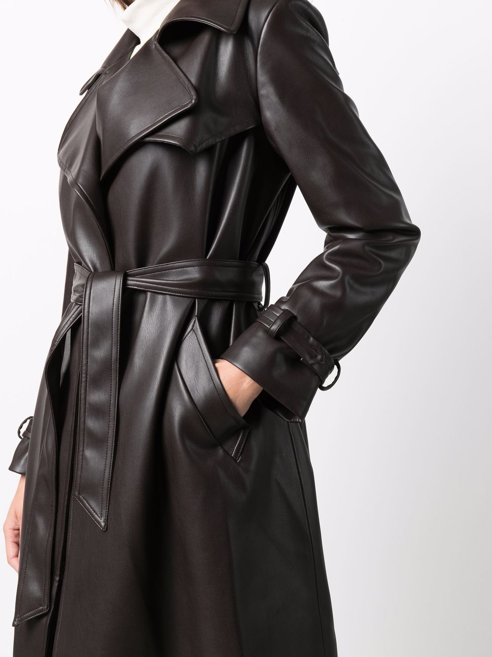 Blanca Vita leather-look Trench Coat - Farfetch