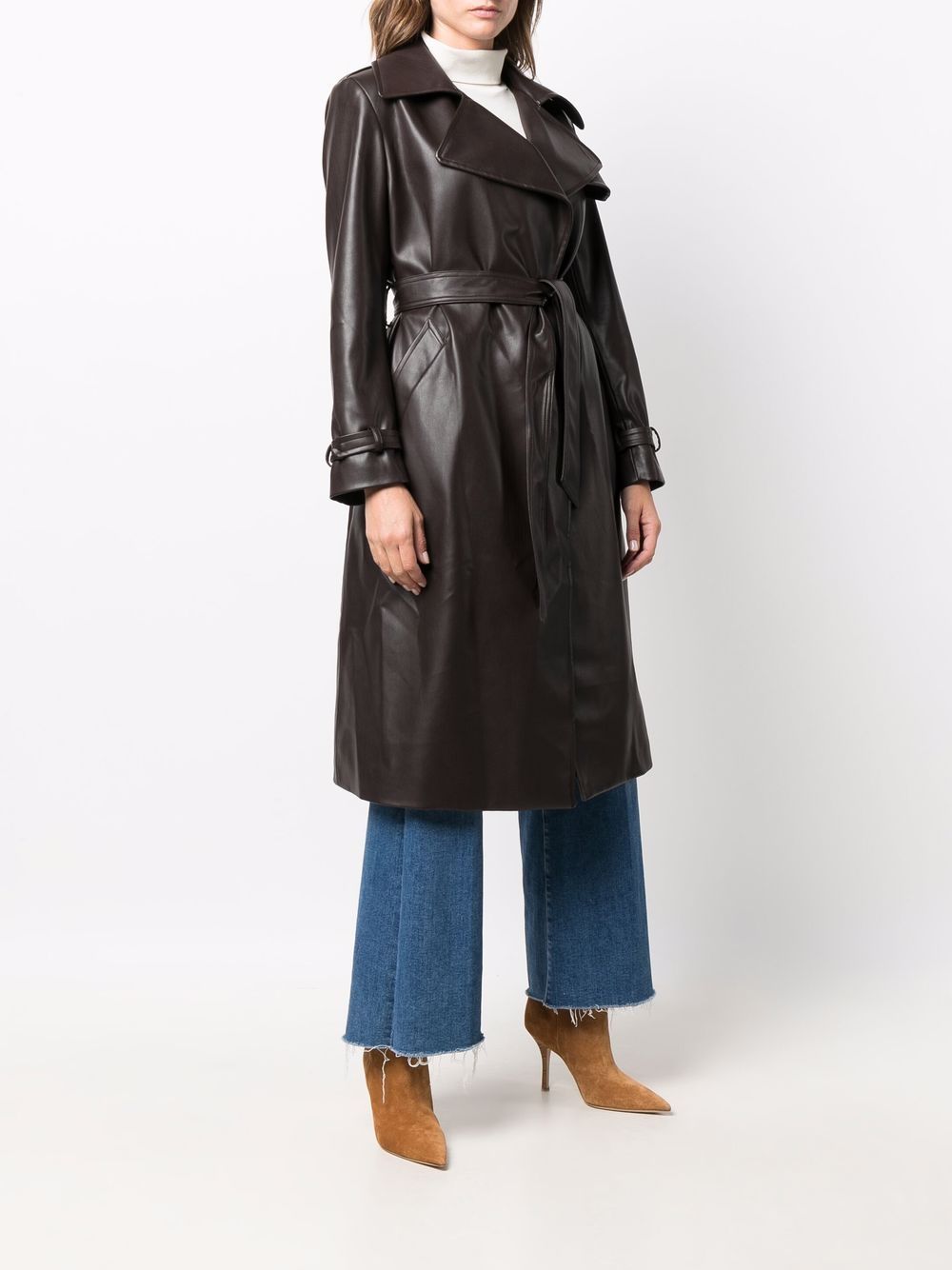 Blanca Vita leather-look Trench Coat - Farfetch