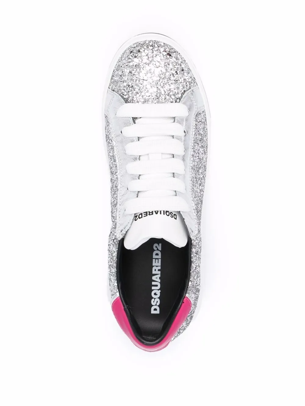 Shop Dsquared2 Glittered Low-top Sneakers In 银色