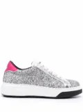 DSQUARED2 glittered low-top sneakers - Silver