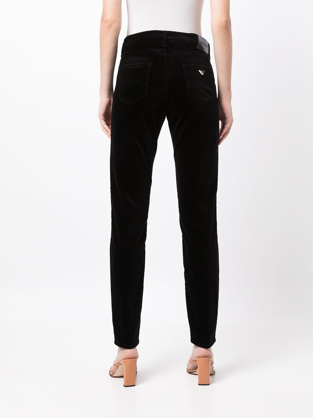 Shop Emporio Armani Slim-cut Mid-rise Jeans In Black