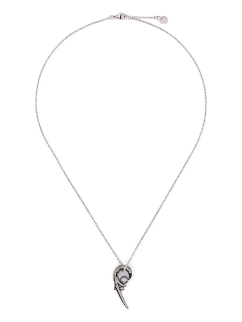 Shaun Leane Hooked Pearl Pendant Necklace In Metallic