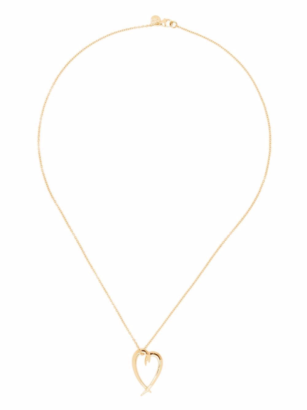 Shop Shaun Leane Hook Heart Diamond Pendant Necklace In Gold