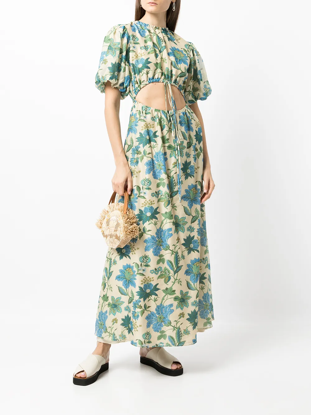 фото Sir. платье с цветочным принтом и короткими рукавами