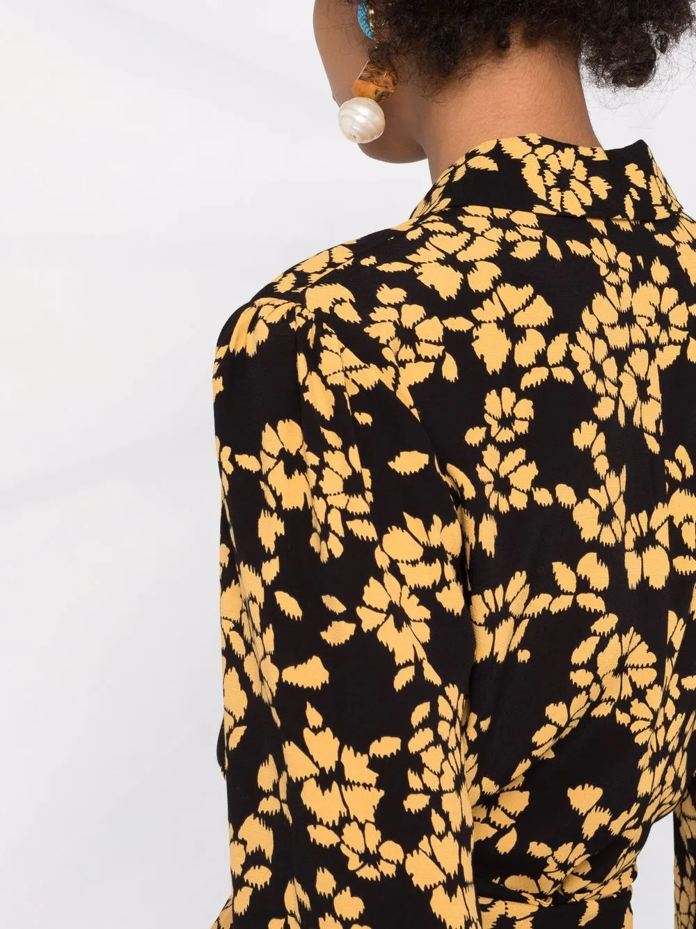 фото Pinko платье с длинными рукавами и цветочным принтом