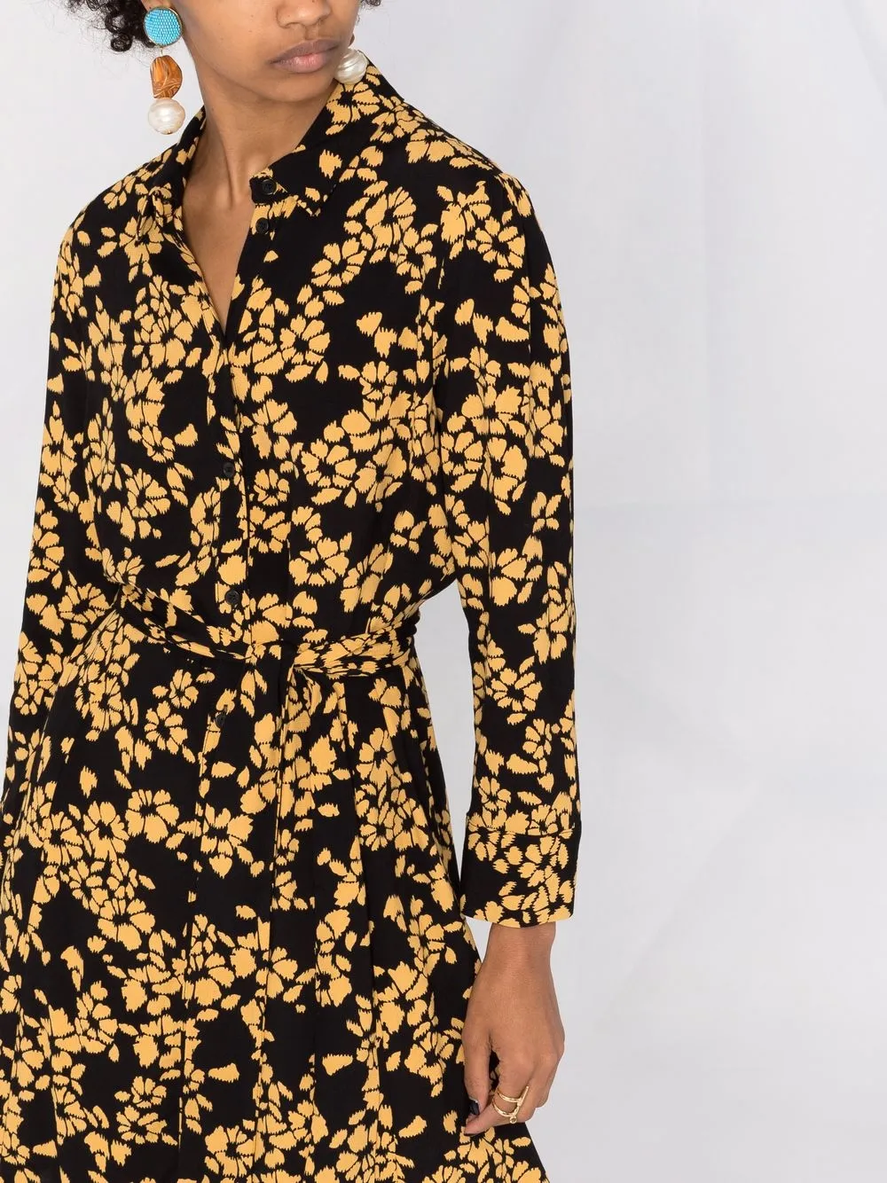 фото Pinko платье с длинными рукавами и цветочным принтом